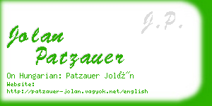 jolan patzauer business card